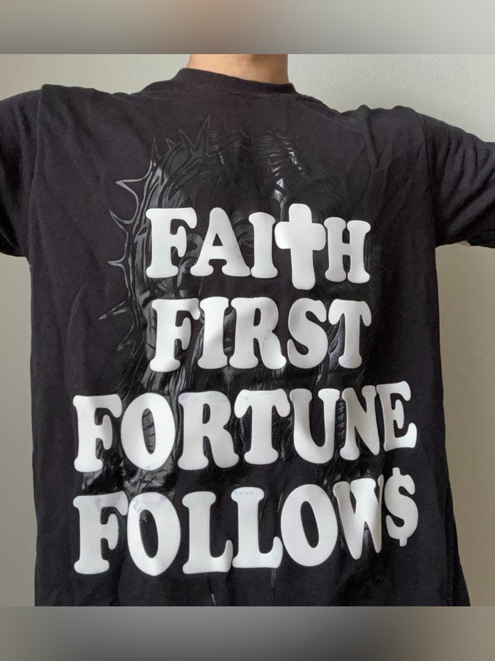 God Made Apparel AOP Graphics Black Heavyweight Tee Shirt